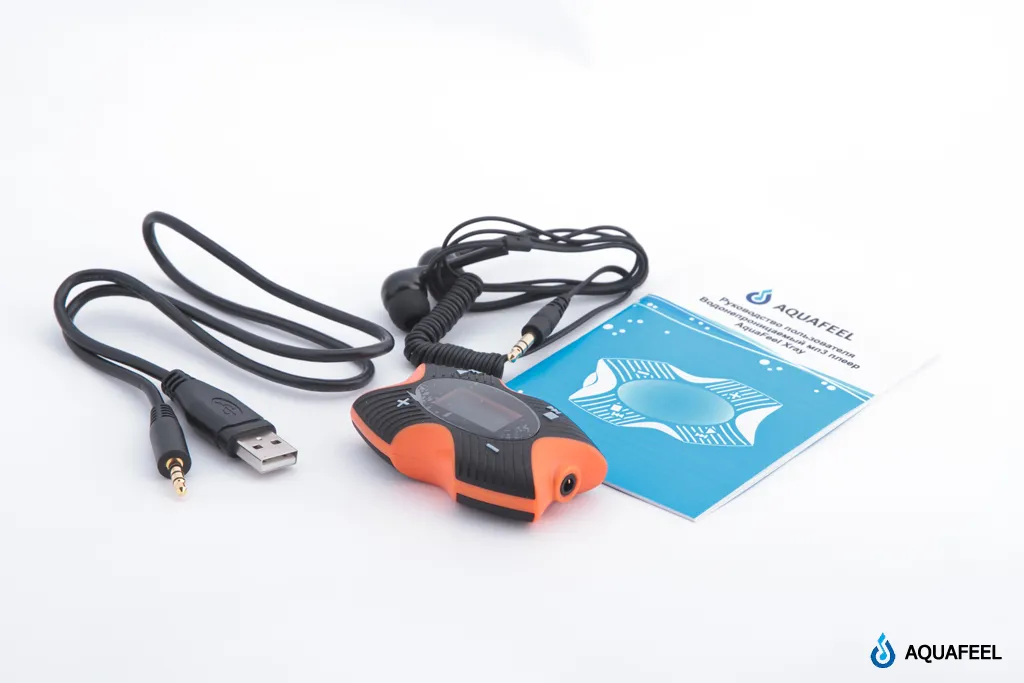 Водонепроницаемый MP3 плеер Aquafeel Xray 8GB, FM, Оранжевый