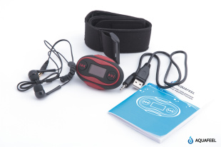 Водонепроницаемый MP3 плеер Aquafeel Freestyle 8GB, FM, Красный